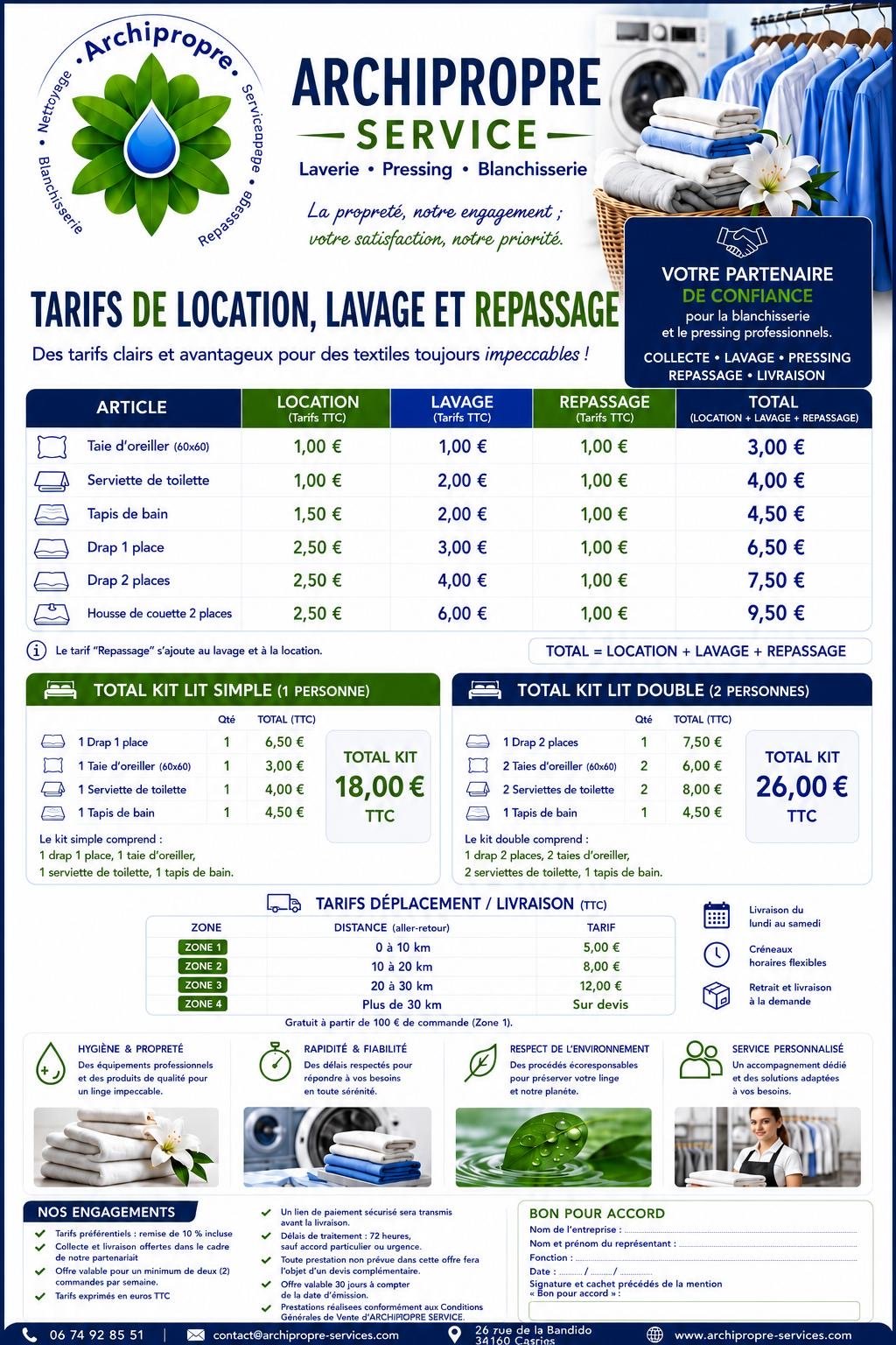 Tarfis Blanchisserie Archipropre